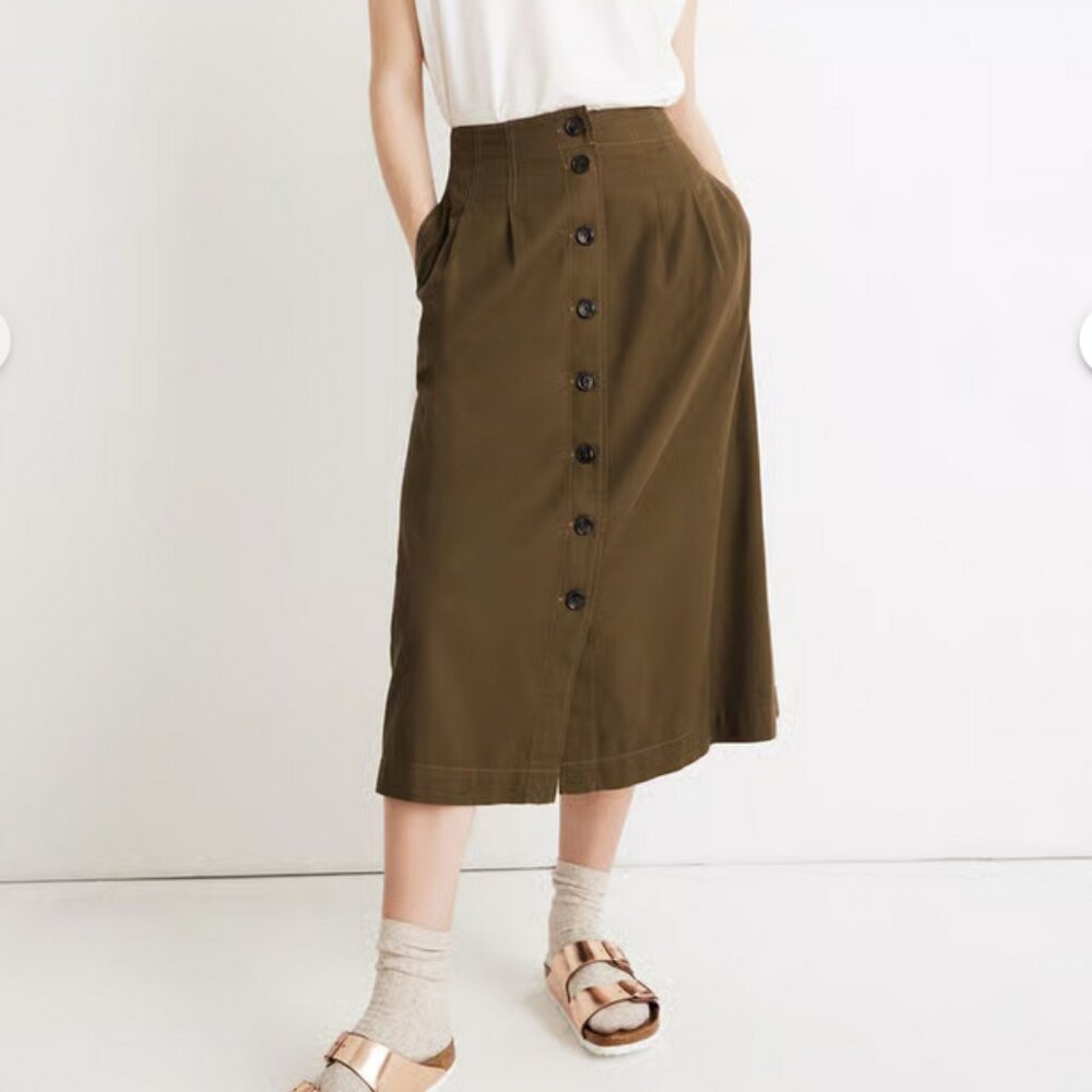 Madewell Patio Button Front Skirt